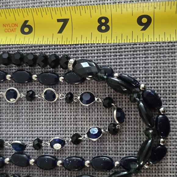 CHAPS BRAND WOMEN'S BLUE TRIPLE FASHION JEWELRY NECKLACE - Picture 9 of 11